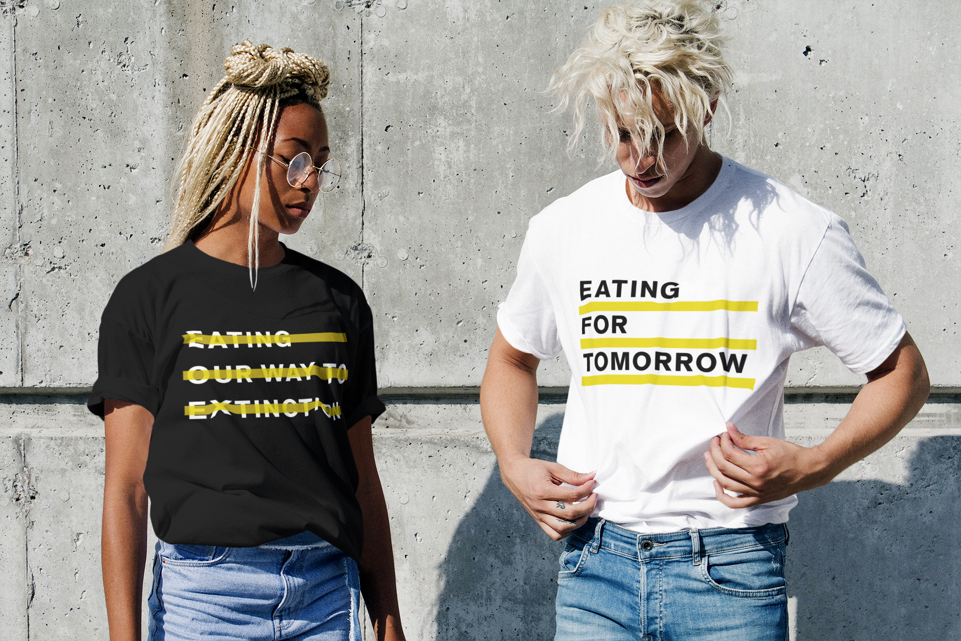 T Shirt Mockup Featuring Two Trendy Friends On The Street 3845 El1